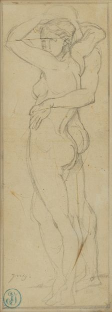  Jean Auguste Dominique Ingres (1780-1867)
Etude de personnages, mine de plomb sur... Gazette Drouot