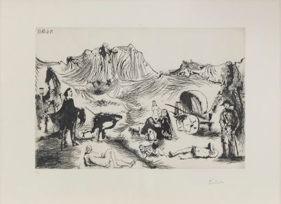  Pablo Picasso (1881-1973)
Variation autour de Don Quichotte et Dulcinée : Halte... Gazette Drouot