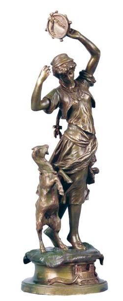 Adrien Étienne GAUDEZ - 1845-1902 Esmeralda Épreuve en bronze. Fonte à l'ancienne...