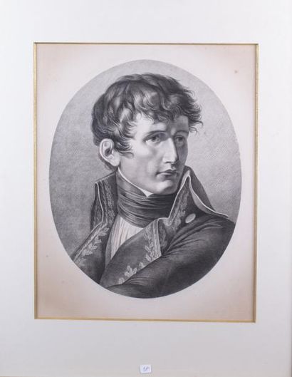 Ecole française du XIXè siècle Portrait de BONAPARTE en premier consul, en médaillon....