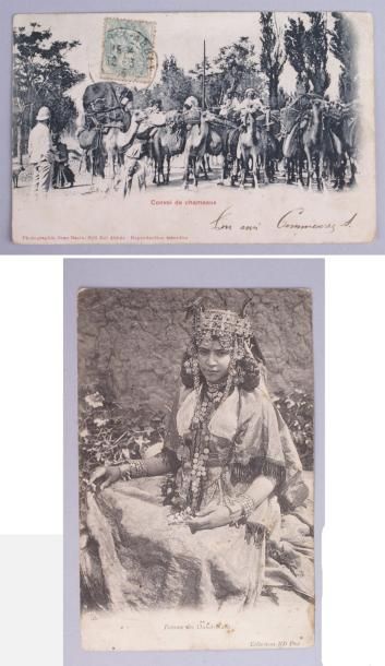null Lot de 60 cartes postales anciennes. 1) Afrique du Nord: folklore, costumes,...