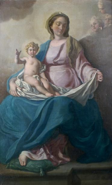 ÉCOLE ITALIENNE du XVIIe siècle, entourage de Carlo DOLCI La vierge et l'enfant Toile....