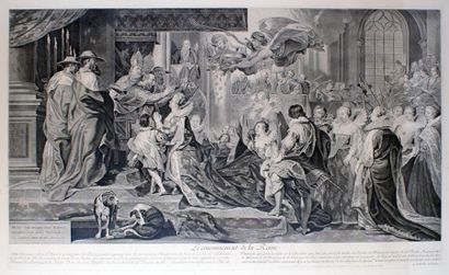 Jean-Marc NATTIER (1685-1766) Le couronnement de la reine Marie de Médicis Gravure...