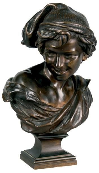 Jean-Baptiste CARPEAUX - 1827-1875 LE RIEUR NAPOLITAIN Épreuve en bronze à patine...