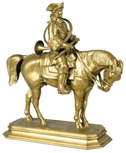 Antoine-Louis BARYE - 1795-1875 PIQUEUR EN COSTUME LOUIS XV, 1874 Épreuve en bronze...