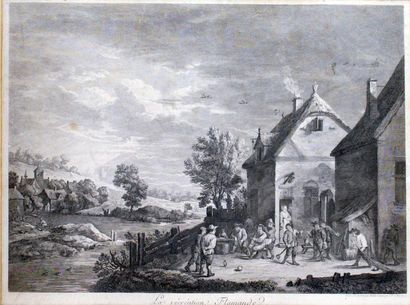MARTINI et J.P. LE BAS d'après David TENIERS LA RECREATION FLAMANDE, 1774 Eau-forte....