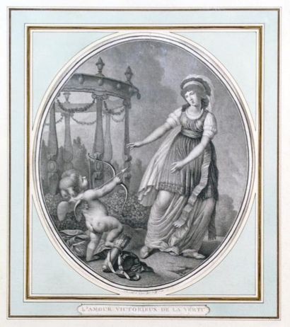 Arnoldus WOLFF (né en 1759) LA VERTU VEUT DÉSARMER L'AMOUR - L'AMOUR VICTORIEUSE...