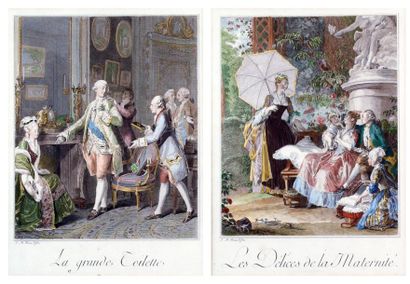 Jean-Michel MOREAU LE JEUNE - 1741-1814 LA GRANDE TOILETTE LES DÉLICES DE LA MATERNITÉ...