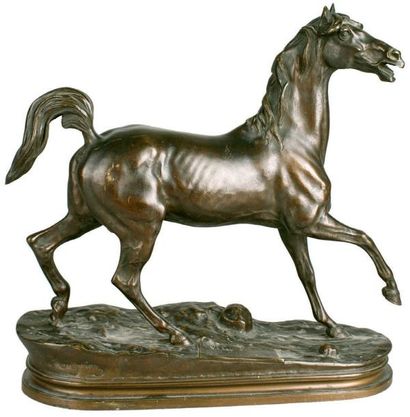Jules MOIGNIEZ - 1835-1894 LE CHEVAL CHIEF BARON Ancienne épreuve d'édition en bronze...