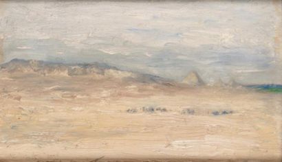 Gabriel Marie BIESSY - 1854-1935 LES DUNES EN BORD DE MER Huile sur panneau. 12,5...