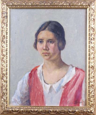 Auguste GERARD, école française du XXe siècle PORTRAIT DE FEMME, 1932 Huile sur toile...
