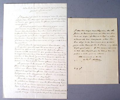 Maréchal MOLITOR Deux documents: - Rapport de revue signé, sur le 31ème régiment...