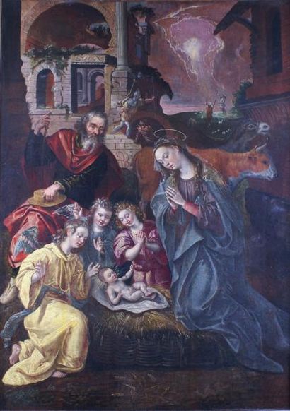 ÉCOLE FLAMANDE, vers 1580, atelier de Martin de Vos Nativité