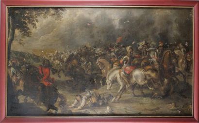 Attribué à Lambert de HONDT - né avant 1620, mort vers 1665 à Malines CHOC DE CAVALERIE...