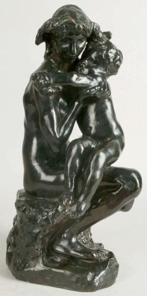 Auguste RODIN - 1840-1917 FRÈRE ET SOEUR, vers 1890 Groupe en bronze à patine brun...