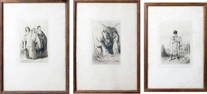 Théodore VALERIO (1819-1879) LE SOLDAT, 1855 (46 x 32 cm) - LE MUR DES LAMENTATIONS,...