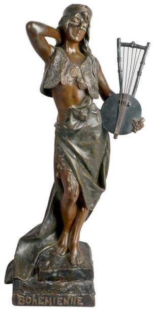 Emmanuel VILLANIS - 1858-1914 LA BOHÉMIENNE Ancienne épreuve d'édition en bronze...