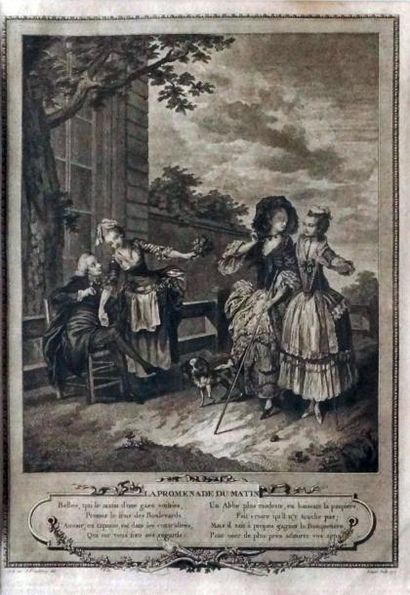 Charles-louis LINGEE (1748-1819) d'après Sigmund FREUDEBERG La promenade du matin....
