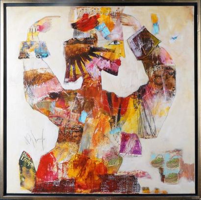 Valérie DEPADOVA, née en 1965 LA DANSE Technique mixte huile et collages sur toile,...