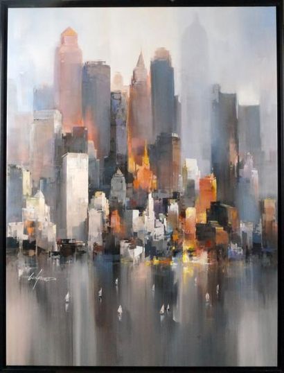 WILFRED, né en 1954 EW-YORK Huile sur toile, signée en bas à gauche. 122 x 92
