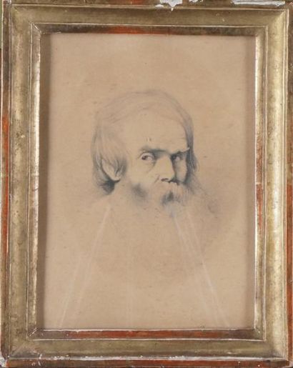 Théodore VALERIO (1819-1879) PORTRAIT D'HOMME Mine de plomb. 17,5 x 13 cm