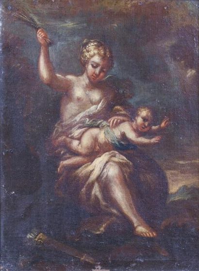 ÉCOLE ITALIENNE du XVIIIe siècle, entourage de Michel ROCCA LE CHÂTIMENT DE L'AMOUR...