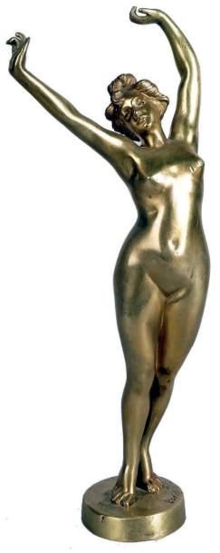 Auguste SEYSSES - 1862-1946 FLORE Ancienne épreuve d'édition en bronze à patine dorée,...