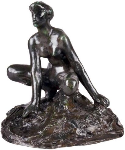 Auguste RODIN - 1840-1917 JEUNE FEMME ACCROUPIE, 1886 Épreuve en bronze à patine...