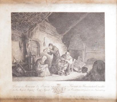 Paul Wolfgang SCHWARZ (1766 - vers 1815) d'après Adriaen van OSTADE SCÈNE D'INTÉRIEUR,...