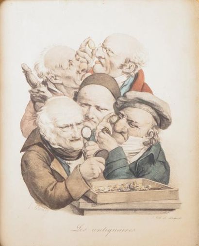 François DELPECH (1778-1825) d'après Léopold BOILLY LES ANTIQUAIRES Lithographie...