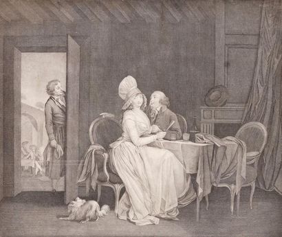 Jacques-Louis PETIT (1760-1812) d'après Léopold BOILLY ON NOUS VOIT Burin et pointe...