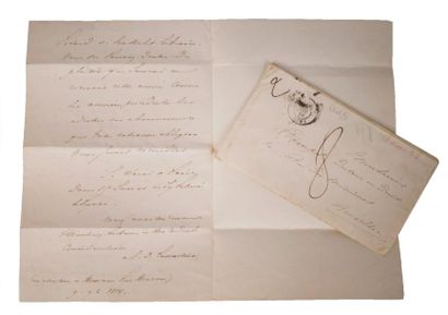 null Lettre autographe d'Alphonse de Lamartine de 1853 à Monsieur Bamps docteur en...