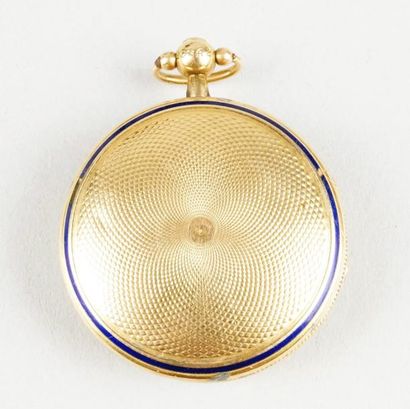 null MONTRE DE GOUSSET en or d'époque début XIXe siècle, cadran guilloché avec cartouches...