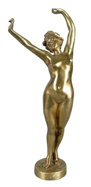 FARID, école française du XXe siècle L'ÉVEIL Épreuve en bronze à patine dorée, Ch....