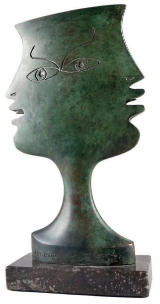 Jean COCTEAU - 1889-1963 LES CYCLADES Épreuve en bronze à patine vert-brun nuancé,...