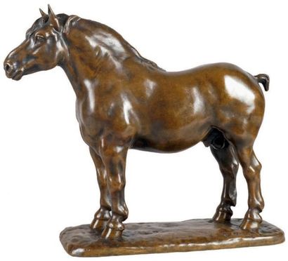 Pierre STENNE - 1893-1967 CHEVAL BOULONNAIS Ancienne épreuve d'édition en bronze...