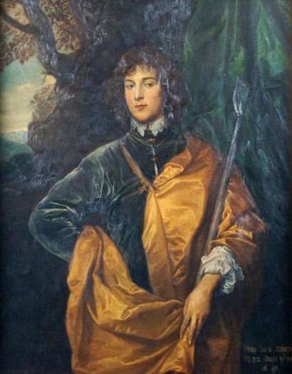D'après Anthony van DYCK PORTRAIT EN PIED DE PHILIP, LORD WHARTON, 1632 Huile sur...