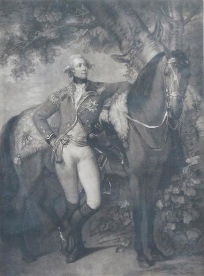 John Raphael SMITH d'après Thomas GAINSBOROUGH PORTRAIT DU RÉGENT EN PIED, 1785 Gravure...