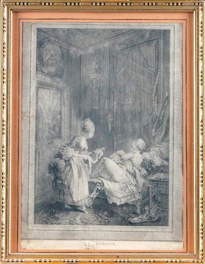 Pierre MALEUVRE (1740-1803) d'après Pierre-Antoine BAUDOIN LE CURIEUX Burin et pointe...