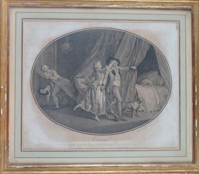 Pierre BELJAMBE (1759-ca 1820) d'après Pierre-Jean LEROY COUCOU Gravure en pointillé...