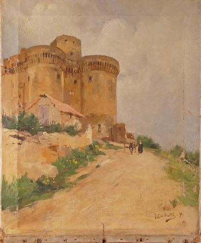 Joseph GARIBALDI (1863-1941) LE CHÀTEAU DE TARASCON, 1891 Huile sur toile signée...