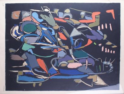 André LANSKOY (1902-1976) COMPOSITION Lithographie, épreuve d'artiste, signée. 64...