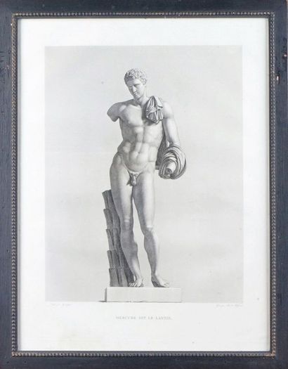 null SUITE DE CINQ GRAVURES au burin de statues antiques: - MERCURE par Henri de...