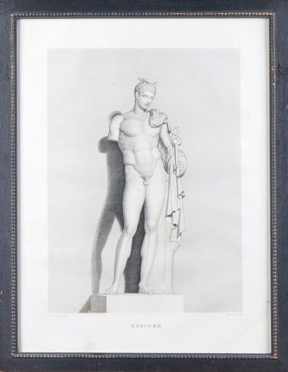 null SUITE DE CINQ GRAVURES au burin de statues antiques: - MERCURE par Henri de...