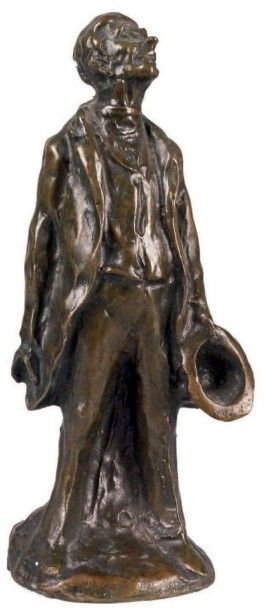 Honoré DAUMIER - 1808-1879 L'AMOUREUX Épreuve d'édition en bronze à patine brune...