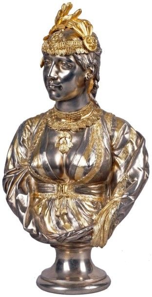 Charles CORDIER - 1827-1905 FEMME DE HAREM, 1866 Ancienne épreuve en bronze à patines...