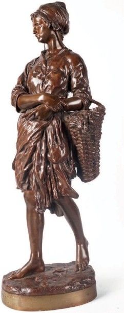 Jean-Baptiste CARPEAUX (1827-1875) LA PÊCHEUSE DE VIGNOTS, 1874 Épreuve en bronze...