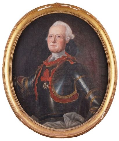 A.D. DUPLESSIS, école française vers 1770 PORTRAIT DE LOUIS CASIMIR LE BRUN DE CHAMPIGNOL...