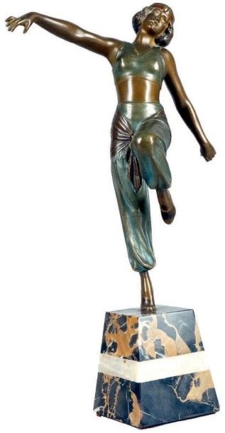 Charles MULLER - né en 1868 LA DANSEUSE Ancienne épreuve d'édition en bronze à patine...