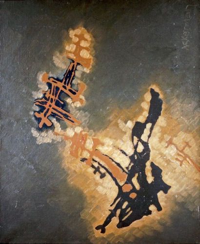Paul ACKERMAN - 1908-1981 
COMPOSITION Huile sur toile signée en bas à droite.
49,5...